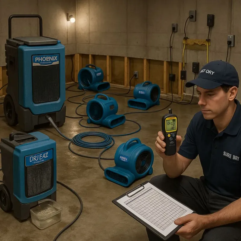 Structural Drying and Dehumidification process in Rogersville, TN